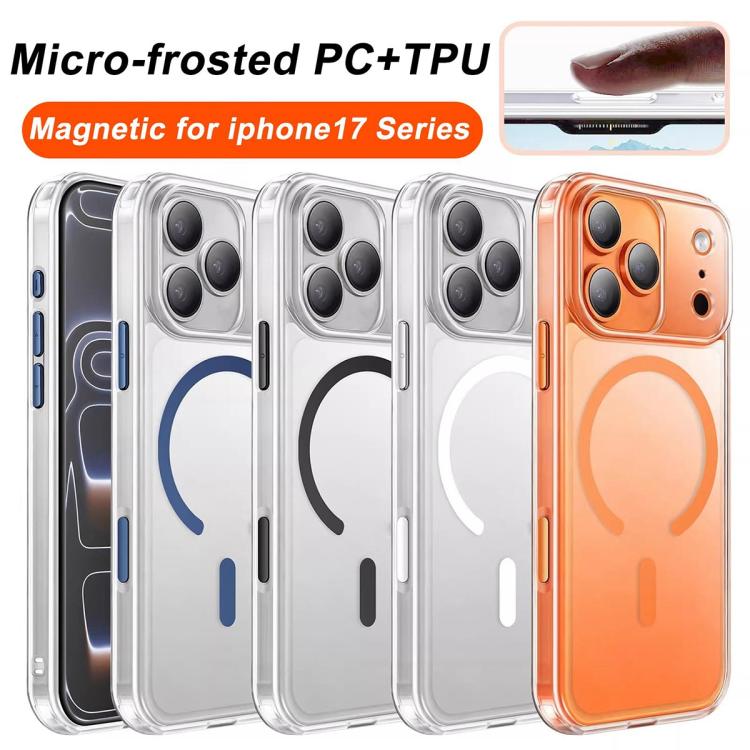 Custodia magnetica ibrida in PC satinato e TPU con tasto di rilevamento AI per telefono, For iPhone 17 Pro Max, For iPhone 17 Pro, For iPhone 17, For iPhone Air, For iPhone 16 Pro Max, For iPhone 16 Pro