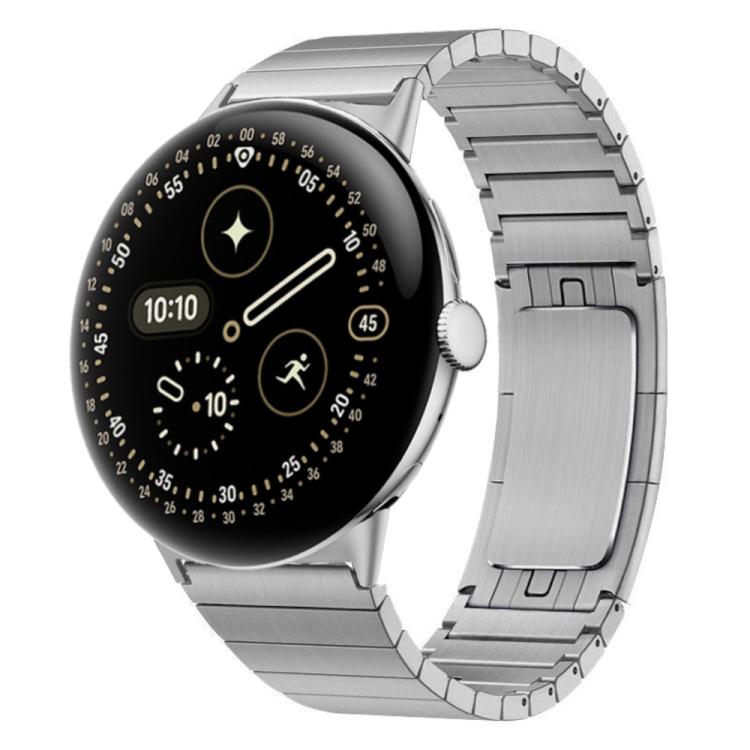 Cinturino per orologio in acciaio inossidabile con fibbia pieghevole a sgancio laterale e un solo perlino., For Google Pixel Watch 4 / 3 45mm