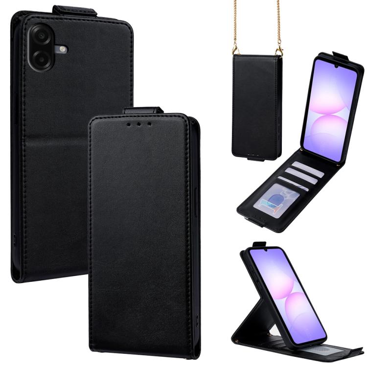 Cover a libro verticale in similpelle vegana tinta unita con tracolla, For Samsung Galaxy A25e, For Samsung Galaxy A07 4G, For Samsung Galaxy A17 5G, For Samsung Galaxy A06 5G / 4G, For Samsung Galaxy A56 5G, For Samsung Galaxy A36 5G