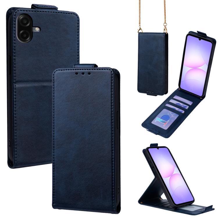 Cover a libro verticale in similpelle vegana tinta unita con tracolla, For Samsung Galaxy A25e, For Samsung Galaxy A07 4G, For Samsung Galaxy A17 5G, For Samsung Galaxy A06 5G / 4G, For Samsung Galaxy A56 5G, For Samsung Galaxy A36 5G