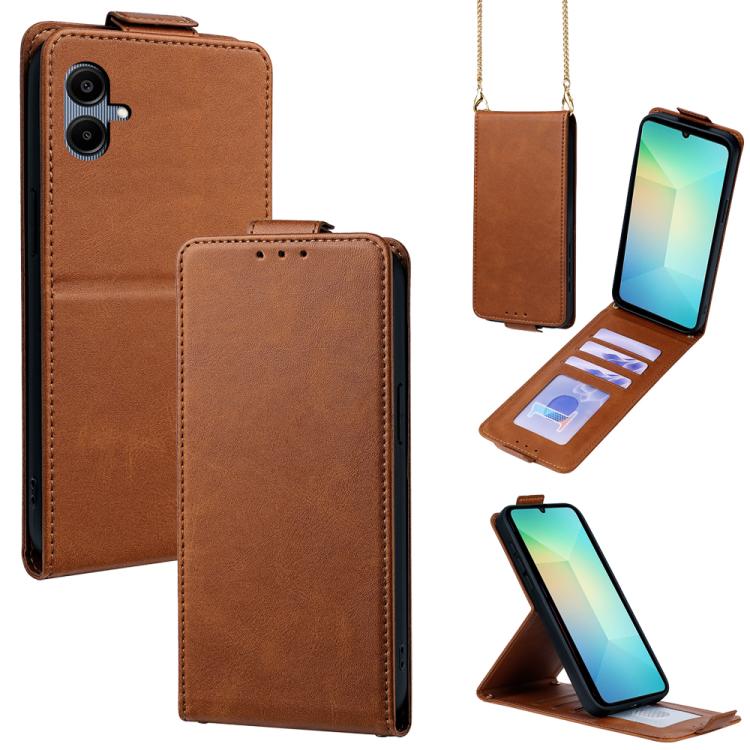 Cover a libro verticale in similpelle vegana tinta unita con tracolla, For Samsung Galaxy A25e, For Samsung Galaxy A07 4G, For Samsung Galaxy A17 5G, For Samsung Galaxy A06 5G / 4G, For Samsung Galaxy A56 5G, For Samsung Galaxy A36 5G