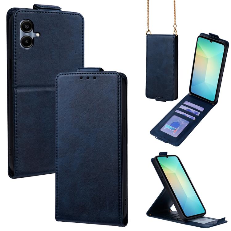 Cover a libro verticale in similpelle vegana tinta unita con tracolla, For Samsung Galaxy A25e, For Samsung Galaxy A07 4G, For Samsung Galaxy A17 5G, For Samsung Galaxy A06 5G / 4G, For Samsung Galaxy A56 5G, For Samsung Galaxy A36 5G