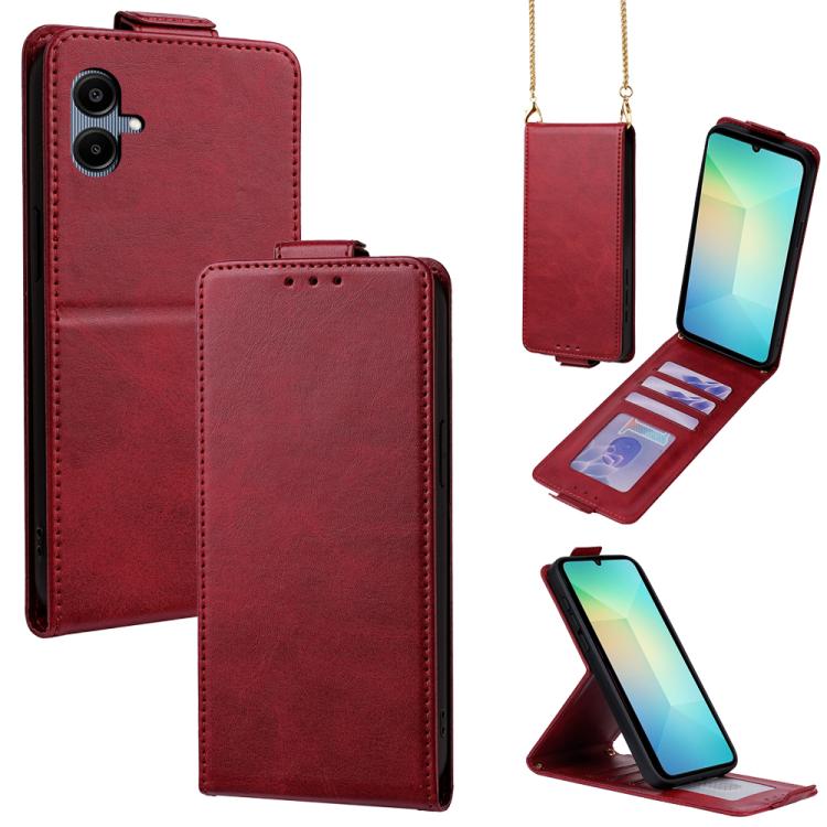 Cover a libro verticale in similpelle vegana tinta unita con tracolla, For Samsung Galaxy A25e, For Samsung Galaxy A07 4G, For Samsung Galaxy A17 5G, For Samsung Galaxy A06 5G / 4G, For Samsung Galaxy A56 5G, For Samsung Galaxy A36 5G