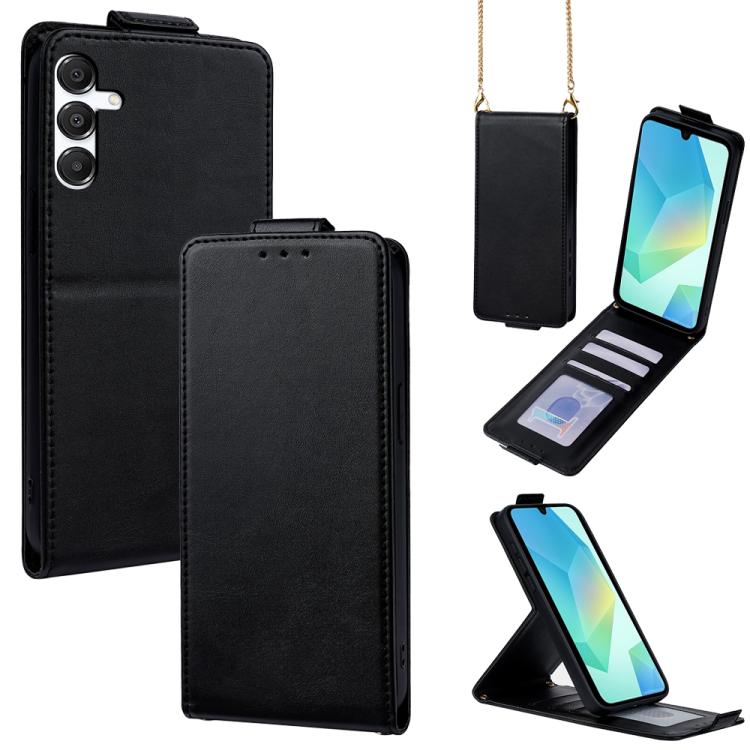 Cover a libro verticale in similpelle vegana tinta unita con tracolla, For Samsung Galaxy A16 5G, For Samsung Galaxy A15 5G / 4G, For Samsung Galaxy A55 5G, For Samsung Galaxy A35 5G, For Samsung Galaxy A05, For Samsung Galaxy A05s