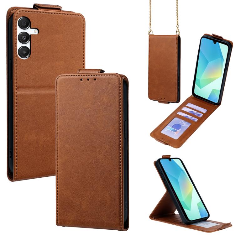 Cover a libro verticale in similpelle vegana tinta unita con tracolla, For Samsung Galaxy A16 5G, For Samsung Galaxy A15 5G / 4G, For Samsung Galaxy A55 5G, For Samsung Galaxy A35 5G, For Samsung Galaxy A05, For Samsung Galaxy A05s