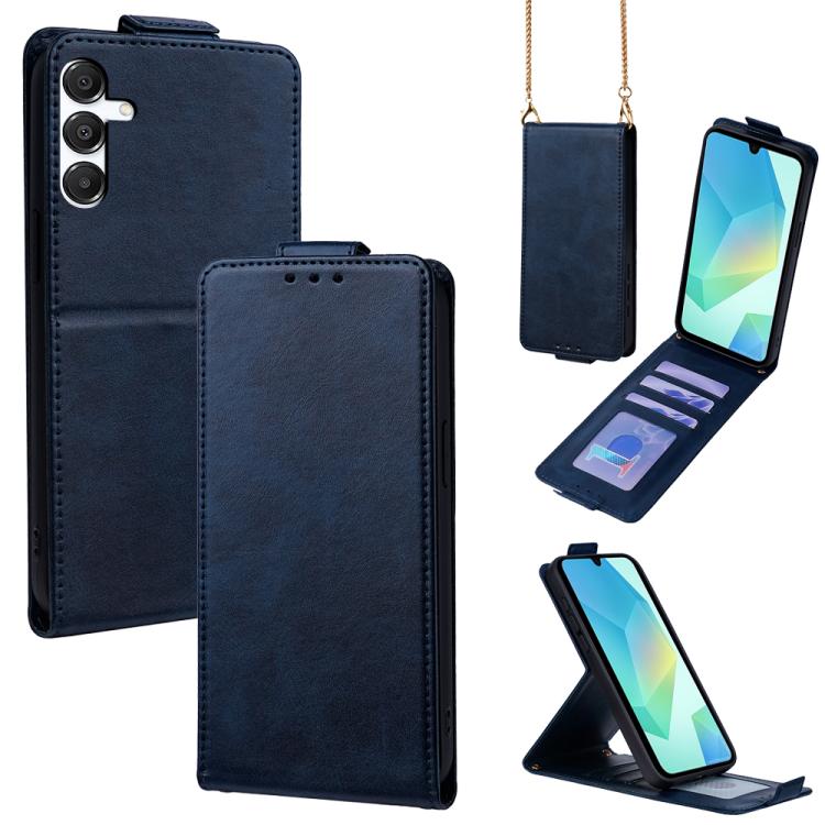 Cover a libro verticale in similpelle vegana tinta unita con tracolla, For Samsung Galaxy A16 5G, For Samsung Galaxy A15 5G / 4G, For Samsung Galaxy A55 5G, For Samsung Galaxy A35 5G, For Samsung Galaxy A05, For Samsung Galaxy A05s