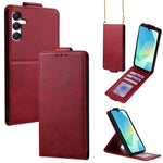 Cover a libro verticale in similpelle vegana tinta unita con tracolla, For Samsung Galaxy A16 5G, For Samsung Galaxy A15 5G / 4G, For Samsung Galaxy A55 5G, For Samsung Galaxy A35 5G, For Samsung Galaxy A05, For Samsung Galaxy A05s