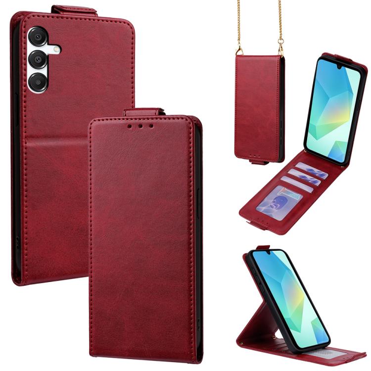 Cover a libro verticale in similpelle vegana tinta unita con tracolla, For Samsung Galaxy A16 5G, For Samsung Galaxy A15 5G / 4G, For Samsung Galaxy A55 5G, For Samsung Galaxy A35 5G, For Samsung Galaxy A05, For Samsung Galaxy A05s