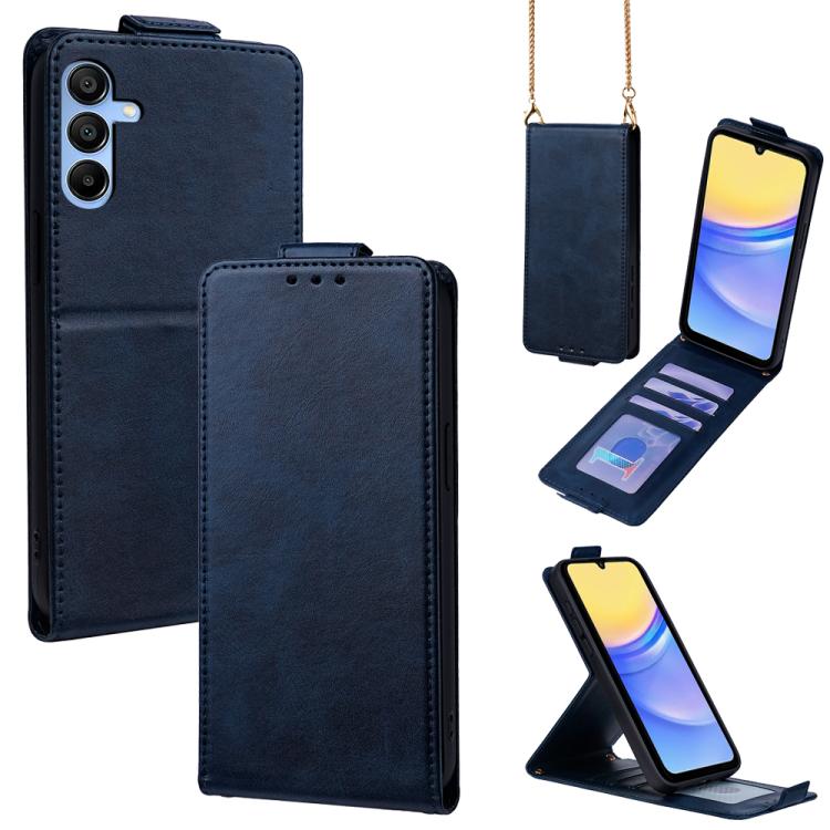 Cover a libro verticale in similpelle vegana tinta unita con tracolla, For Samsung Galaxy A16 5G, For Samsung Galaxy A15 5G / 4G, For Samsung Galaxy A55 5G, For Samsung Galaxy A35 5G, For Samsung Galaxy A05, For Samsung Galaxy A05s