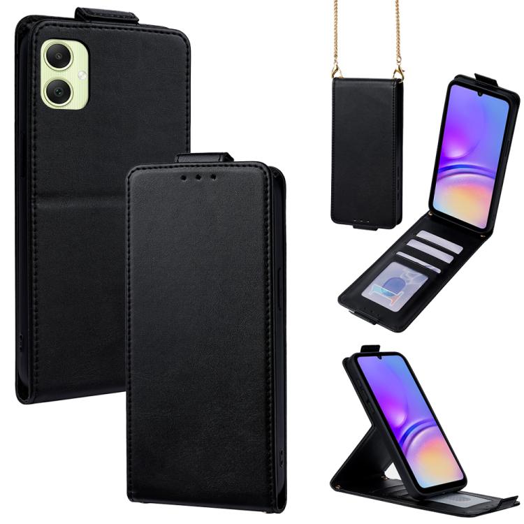 Cover a libro verticale in similpelle vegana tinta unita con tracolla, For Samsung Galaxy A16 5G, For Samsung Galaxy A15 5G / 4G, For Samsung Galaxy A55 5G, For Samsung Galaxy A35 5G, For Samsung Galaxy A05, For Samsung Galaxy A05s