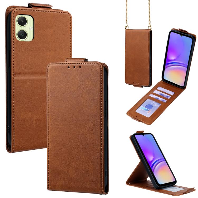 Cover a libro verticale in similpelle vegana tinta unita con tracolla, For Samsung Galaxy A16 5G, For Samsung Galaxy A15 5G / 4G, For Samsung Galaxy A55 5G, For Samsung Galaxy A35 5G, For Samsung Galaxy A05, For Samsung Galaxy A05s