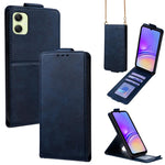 Cover a libro verticale in similpelle vegana tinta unita con tracolla, For Samsung Galaxy A16 5G, For Samsung Galaxy A15 5G / 4G, For Samsung Galaxy A55 5G, For Samsung Galaxy A35 5G, For Samsung Galaxy A05, For Samsung Galaxy A05s
