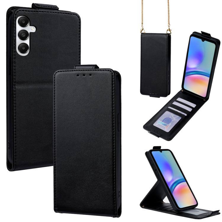Cover a libro verticale in similpelle vegana tinta unita con tracolla, For Samsung Galaxy A16 5G, For Samsung Galaxy A15 5G / 4G, For Samsung Galaxy A55 5G, For Samsung Galaxy A35 5G, For Samsung Galaxy A05, For Samsung Galaxy A05s