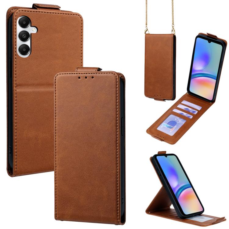 Cover a libro verticale in similpelle vegana tinta unita con tracolla, For Samsung Galaxy A16 5G, For Samsung Galaxy A15 5G / 4G, For Samsung Galaxy A55 5G, For Samsung Galaxy A35 5G, For Samsung Galaxy A05, For Samsung Galaxy A05s