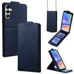 Cover a libro verticale in similpelle vegana tinta unita con tracolla, For Samsung Galaxy A16 5G, For Samsung Galaxy A15 5G / 4G, For Samsung Galaxy A55 5G, For Samsung Galaxy A35 5G, For Samsung Galaxy A05, For Samsung Galaxy A05s