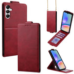 Cover a libro verticale in similpelle vegana tinta unita con tracolla, For Samsung Galaxy A16 5G, For Samsung Galaxy A15 5G / 4G, For Samsung Galaxy A55 5G, For Samsung Galaxy A35 5G, For Samsung Galaxy A05, For Samsung Galaxy A05s