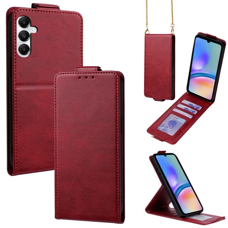 Cover a libro verticale in similpelle vegana tinta unita con tracolla, For Samsung Galaxy A16 5G, For Samsung Galaxy A15 5G / 4G, For Samsung Galaxy A55 5G, For Samsung Galaxy A35 5G, For Samsung Galaxy A05, For Samsung Galaxy A05s
