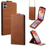 Cover a libro verticale in similpelle vegana tinta unita con tracolla, For Samsung Galaxy A25 5G Global, For Samsung Galaxy A24 4G, For Samsung Galaxy A34 5G, For Samsung Galaxy A54 5G, For Samsung Galaxy A04e, For Samsung Galaxy A14 5G