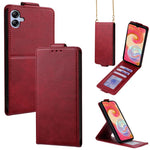 Cover a libro verticale in similpelle vegana tinta unita con tracolla, For Samsung Galaxy A25 5G Global, For Samsung Galaxy A24 4G, For Samsung Galaxy A34 5G, For Samsung Galaxy A54 5G, For Samsung Galaxy A04e, For Samsung Galaxy A14 5G