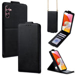 Cover a libro verticale in similpelle vegana tinta unita con tracolla, For Samsung Galaxy A25 5G Global, For Samsung Galaxy A24 4G, For Samsung Galaxy A34 5G, For Samsung Galaxy A54 5G, For Samsung Galaxy A04e, For Samsung Galaxy A14 5G