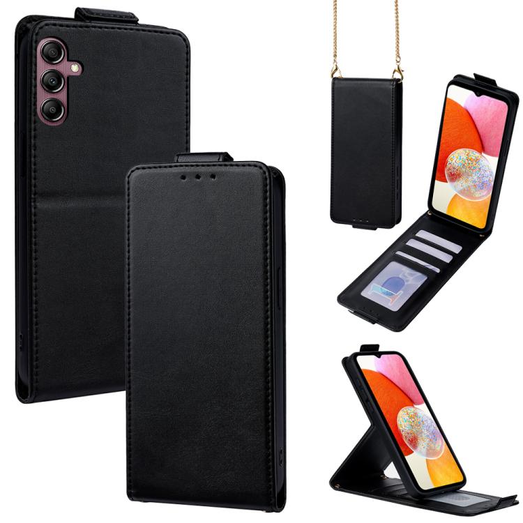 Cover a libro verticale in similpelle vegana tinta unita con tracolla, For Samsung Galaxy A25 5G Global, For Samsung Galaxy A24 4G, For Samsung Galaxy A34 5G, For Samsung Galaxy A54 5G, For Samsung Galaxy A04e, For Samsung Galaxy A14 5G