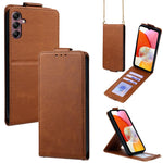 Cover a libro verticale in similpelle vegana tinta unita con tracolla, For Samsung Galaxy A25 5G Global, For Samsung Galaxy A24 4G, For Samsung Galaxy A34 5G, For Samsung Galaxy A54 5G, For Samsung Galaxy A04e, For Samsung Galaxy A14 5G
