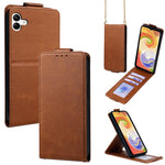 Cover a libro verticale in similpelle vegana tinta unita con tracolla, For Samsung Galaxy A04, For Samsung Galaxy A13 5G, For Samsung Galaxy A03S US 165.85mm, For Samsung Galaxy A71 5G