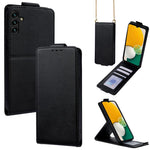 Cover a libro verticale in similpelle vegana tinta unita con tracolla, For Samsung Galaxy A04, For Samsung Galaxy A13 5G, For Samsung Galaxy A03S US 165.85mm, For Samsung Galaxy A71 5G