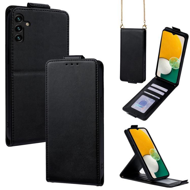 Cover a libro verticale in similpelle vegana tinta unita con tracolla, For Samsung Galaxy A04, For Samsung Galaxy A13 5G, For Samsung Galaxy A03S US 165.85mm, For Samsung Galaxy A71 5G