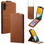 Cover a libro verticale in similpelle vegana tinta unita con tracolla, For Samsung Galaxy A04, For Samsung Galaxy A13 5G, For Samsung Galaxy A03S US 165.85mm, For Samsung Galaxy A71 5G