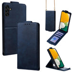 Cover a libro verticale in similpelle vegana tinta unita con tracolla, For Samsung Galaxy A04, For Samsung Galaxy A13 5G, For Samsung Galaxy A03S US 165.85mm, For Samsung Galaxy A71 5G