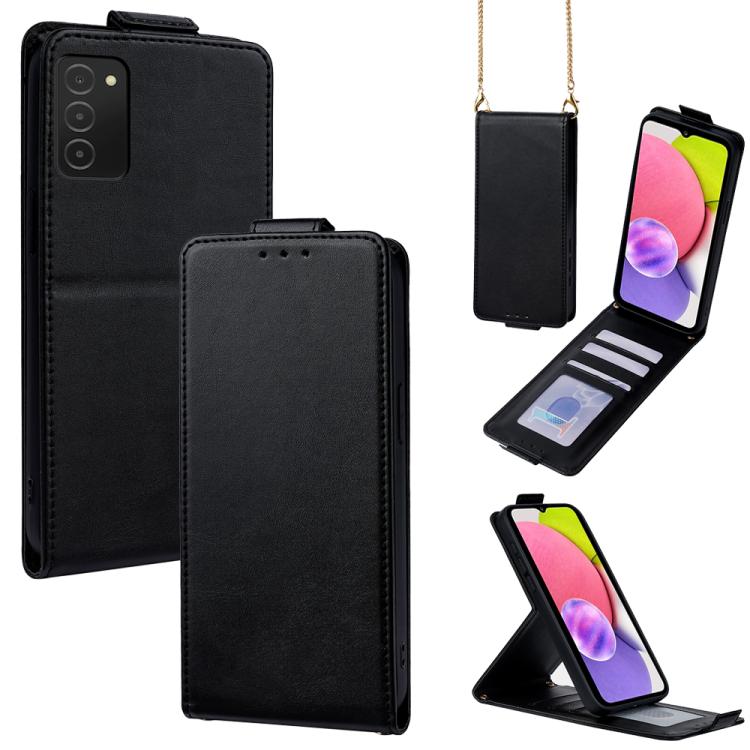 Cover a libro verticale in similpelle vegana tinta unita con tracolla, For Samsung Galaxy A04, For Samsung Galaxy A13 5G, For Samsung Galaxy A03S US 165.85mm, For Samsung Galaxy A71 5G