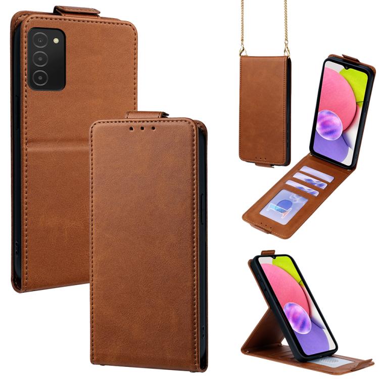 Cover a libro verticale in similpelle vegana tinta unita con tracolla, For Samsung Galaxy A04, For Samsung Galaxy A13 5G, For Samsung Galaxy A03S US 165.85mm, For Samsung Galaxy A71 5G