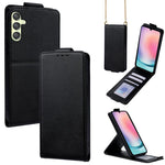 Cover a libro verticale in similpelle vegana tinta unita con tracolla, For Samsung Galaxy A25 5G Global, For Samsung Galaxy A24 4G, For Samsung Galaxy A34 5G, For Samsung Galaxy A54 5G, For Samsung Galaxy A04e, For Samsung Galaxy A14 5G