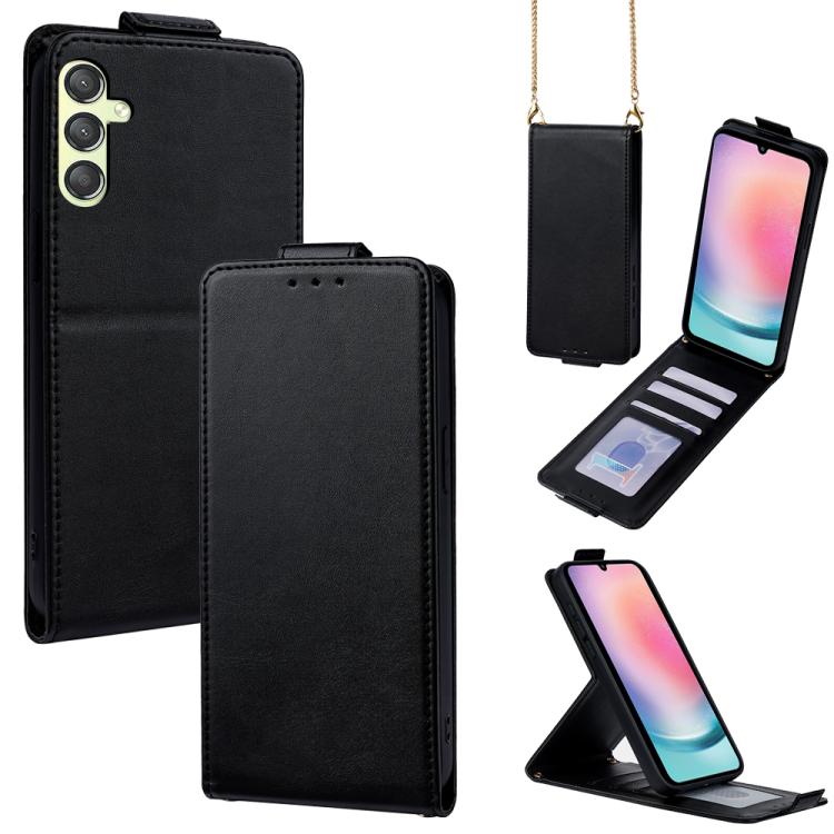 Cover a libro verticale in similpelle vegana tinta unita con tracolla, For Samsung Galaxy A25 5G Global, For Samsung Galaxy A24 4G, For Samsung Galaxy A34 5G, For Samsung Galaxy A54 5G, For Samsung Galaxy A04e, For Samsung Galaxy A14 5G