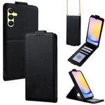Cover a libro verticale in similpelle vegana tinta unita con tracolla, For Samsung Galaxy A25 5G Global, For Samsung Galaxy A24 4G, For Samsung Galaxy A34 5G, For Samsung Galaxy A54 5G, For Samsung Galaxy A04e, For Samsung Galaxy A14 5G