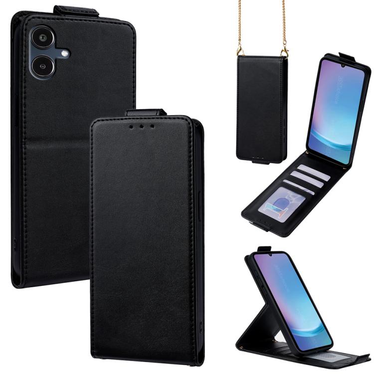 Cover a libro verticale in similpelle vegana tinta unita con tracolla, For Samsung Galaxy A25e, For Samsung Galaxy A07 4G, For Samsung Galaxy A17 5G, For Samsung Galaxy A06 5G / 4G, For Samsung Galaxy A56 5G, For Samsung Galaxy A36 5G