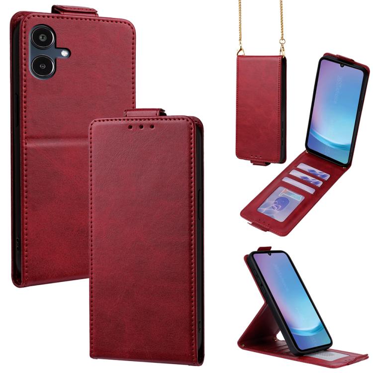Cover a libro verticale in similpelle vegana tinta unita con tracolla, For Samsung Galaxy A25e, For Samsung Galaxy A07 4G, For Samsung Galaxy A17 5G, For Samsung Galaxy A06 5G / 4G, For Samsung Galaxy A56 5G, For Samsung Galaxy A36 5G