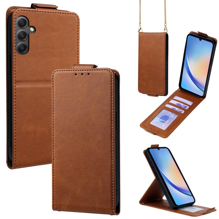 Cover a libro verticale in similpelle vegana tinta unita con tracolla, For Samsung Galaxy A25 5G Global, For Samsung Galaxy A24 4G, For Samsung Galaxy A34 5G, For Samsung Galaxy A54 5G, For Samsung Galaxy A04e, For Samsung Galaxy A14 5G
