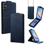 Cover a libro verticale in similpelle vegana tinta unita con tracolla, For Samsung Galaxy A25 5G Global, For Samsung Galaxy A24 4G, For Samsung Galaxy A34 5G, For Samsung Galaxy A54 5G, For Samsung Galaxy A04e, For Samsung Galaxy A14 5G