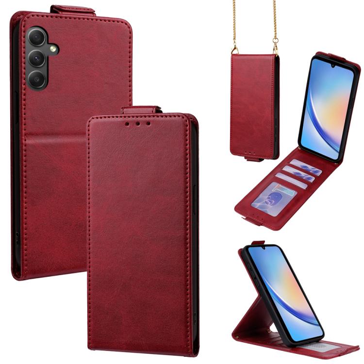 Cover a libro verticale in similpelle vegana tinta unita con tracolla, For Samsung Galaxy A25 5G Global, For Samsung Galaxy A24 4G, For Samsung Galaxy A34 5G, For Samsung Galaxy A54 5G, For Samsung Galaxy A04e, For Samsung Galaxy A14 5G