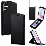 Cover a libro verticale in similpelle vegana tinta unita con tracolla, For Samsung Galaxy A16 5G, For Samsung Galaxy A15 5G / 4G, For Samsung Galaxy A55 5G, For Samsung Galaxy A35 5G, For Samsung Galaxy A05, For Samsung Galaxy A05s