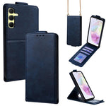 Cover a libro verticale in similpelle vegana tinta unita con tracolla, For Samsung Galaxy A16 5G, For Samsung Galaxy A15 5G / 4G, For Samsung Galaxy A55 5G, For Samsung Galaxy A35 5G, For Samsung Galaxy A05, For Samsung Galaxy A05s