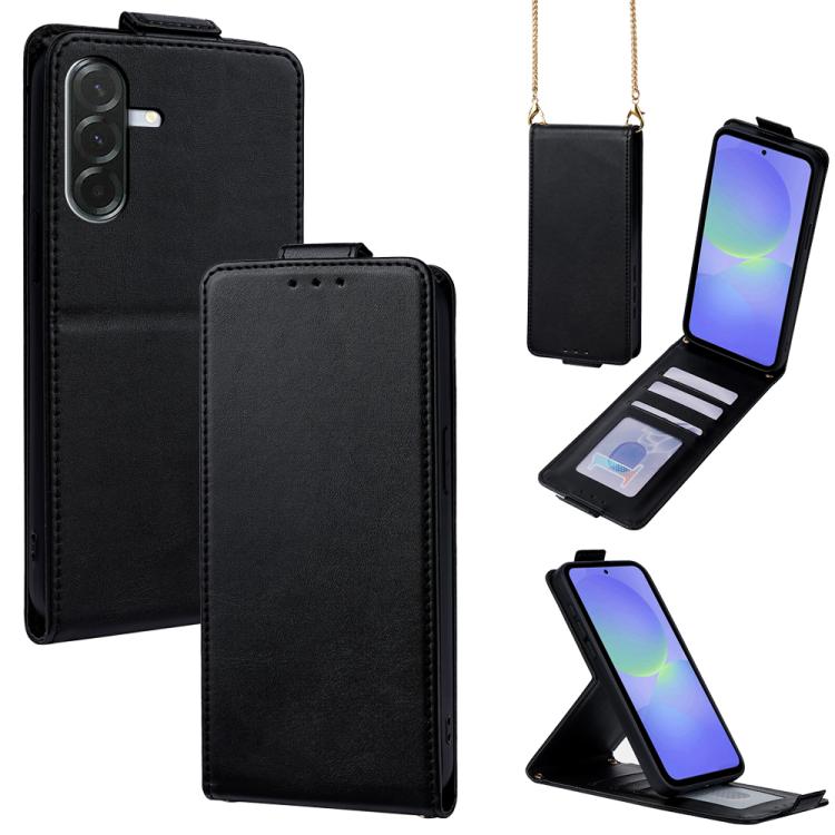 Cover a libro verticale in similpelle vegana tinta unita con tracolla, For Samsung Galaxy A25e, For Samsung Galaxy A07 4G, For Samsung Galaxy A17 5G, For Samsung Galaxy A06 5G / 4G, For Samsung Galaxy A56 5G, For Samsung Galaxy A36 5G