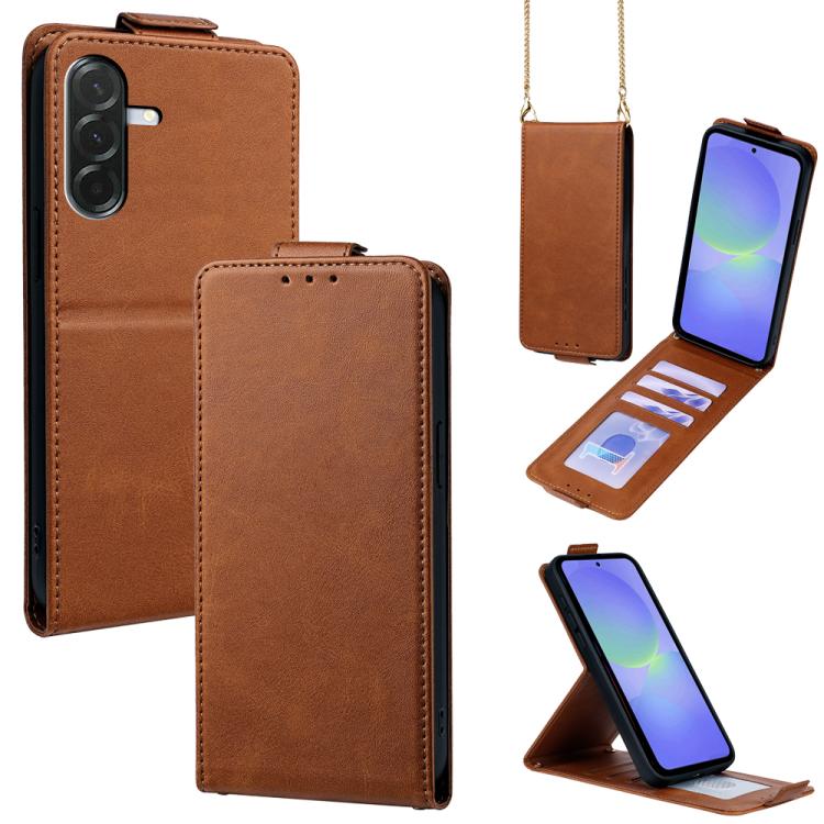 Cover a libro verticale in similpelle vegana tinta unita con tracolla, For Samsung Galaxy A25e, For Samsung Galaxy A07 4G, For Samsung Galaxy A17 5G, For Samsung Galaxy A06 5G / 4G, For Samsung Galaxy A56 5G, For Samsung Galaxy A36 5G