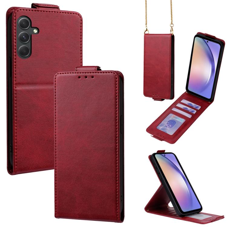 Cover a libro verticale in similpelle vegana tinta unita con tracolla, For Samsung Galaxy A25 5G Global, For Samsung Galaxy A24 4G, For Samsung Galaxy A34 5G, For Samsung Galaxy A54 5G, For Samsung Galaxy A04e, For Samsung Galaxy A14 5G