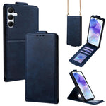 Cover a libro verticale in similpelle vegana tinta unita con tracolla, For Samsung Galaxy A16 5G, For Samsung Galaxy A15 5G / 4G, For Samsung Galaxy A55 5G, For Samsung Galaxy A35 5G, For Samsung Galaxy A05, For Samsung Galaxy A05s