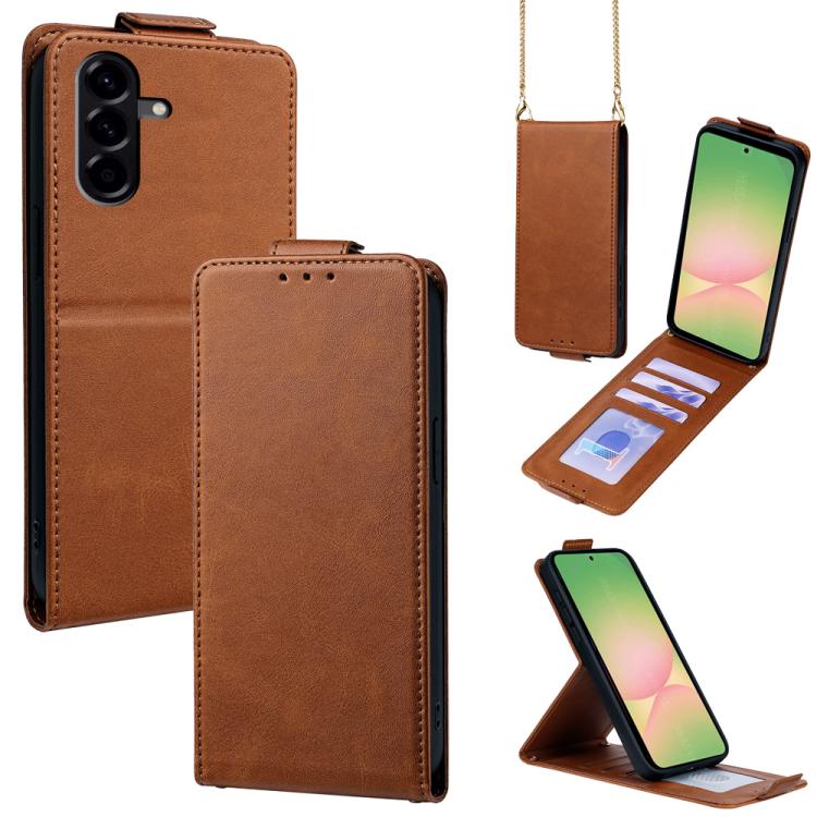 Cover a libro verticale in similpelle vegana tinta unita con tracolla, For Samsung Galaxy A25e, For Samsung Galaxy A07 4G, For Samsung Galaxy A17 5G, For Samsung Galaxy A06 5G / 4G, For Samsung Galaxy A56 5G, For Samsung Galaxy A36 5G