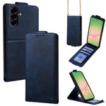 Cover a libro verticale in similpelle vegana tinta unita con tracolla, For Samsung Galaxy A25e, For Samsung Galaxy A07 4G, For Samsung Galaxy A17 5G, For Samsung Galaxy A06 5G / 4G, For Samsung Galaxy A56 5G, For Samsung Galaxy A36 5G