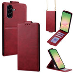 Cover a libro verticale in similpelle vegana tinta unita con tracolla, For Samsung Galaxy A25e, For Samsung Galaxy A07 4G, For Samsung Galaxy A17 5G, For Samsung Galaxy A06 5G / 4G, For Samsung Galaxy A56 5G, For Samsung Galaxy A36 5G